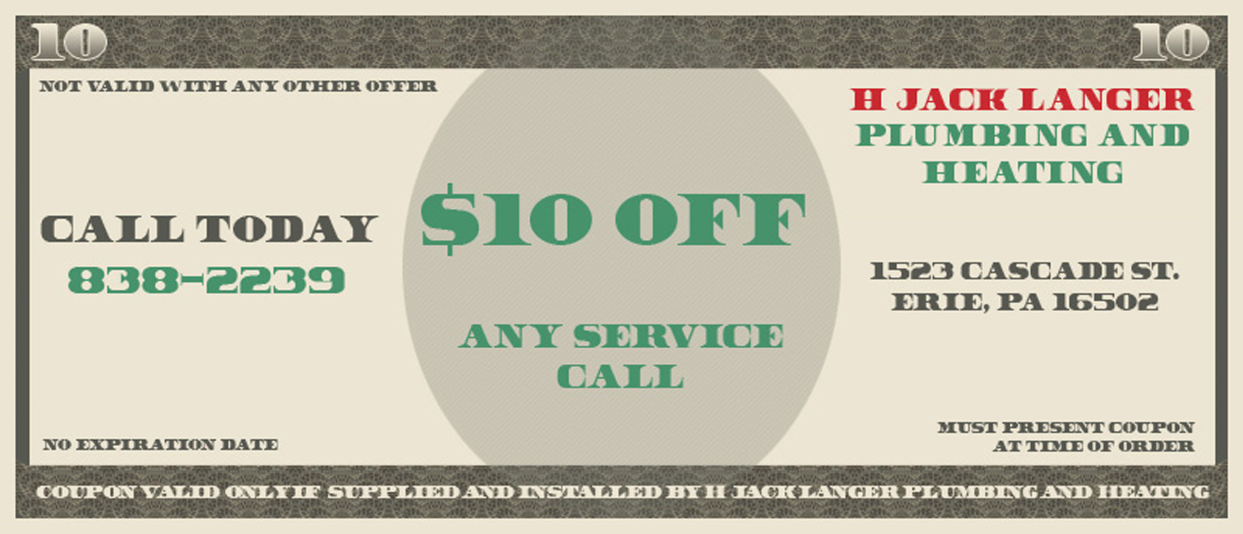 $10 Off Any Service Call
