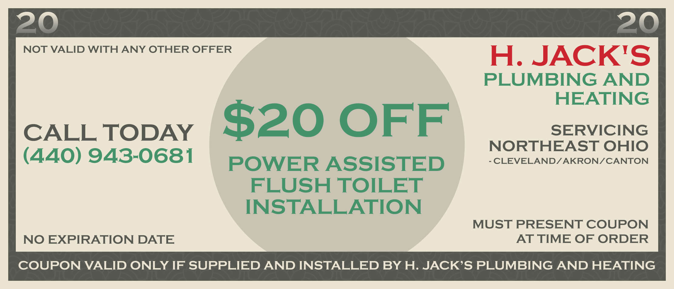$20- Off Power Assisted Flush Toilet Install