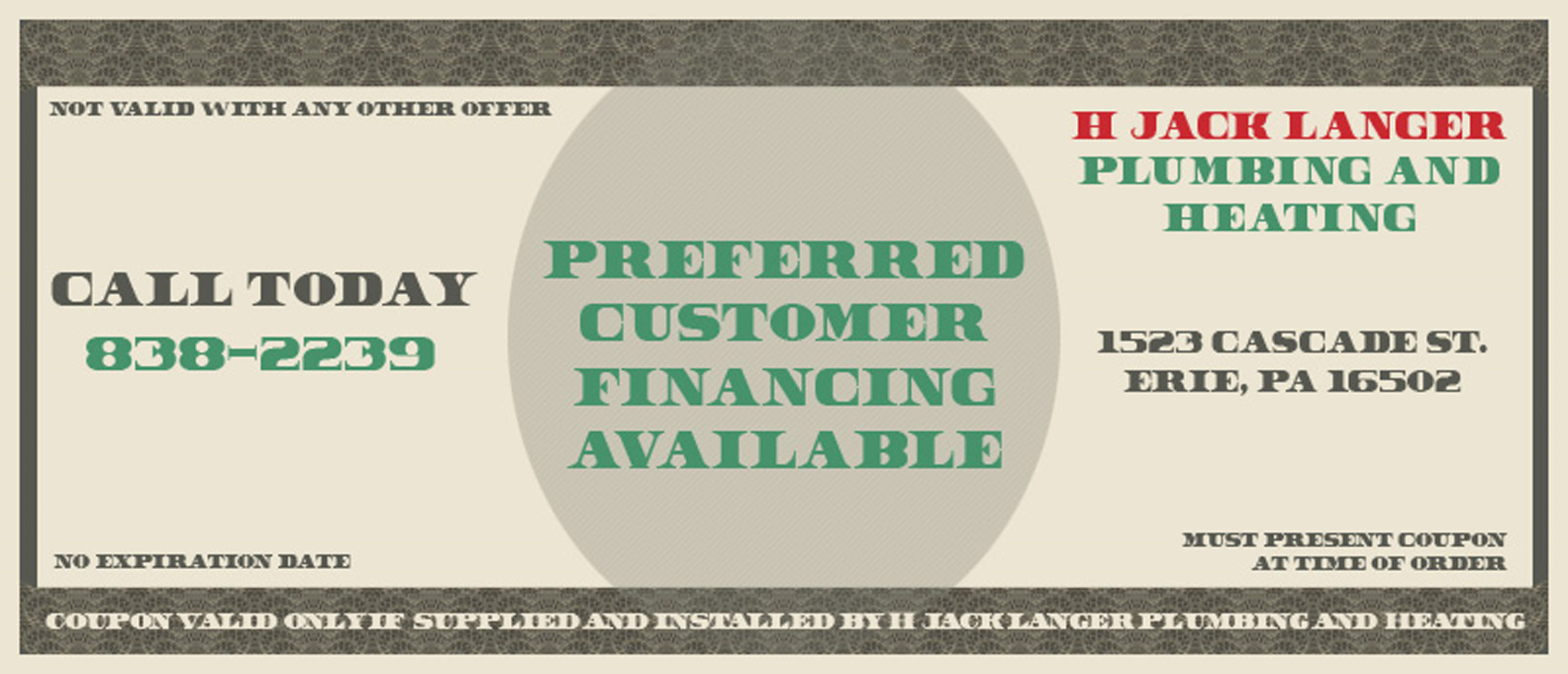 Preffered Customer Financing Available