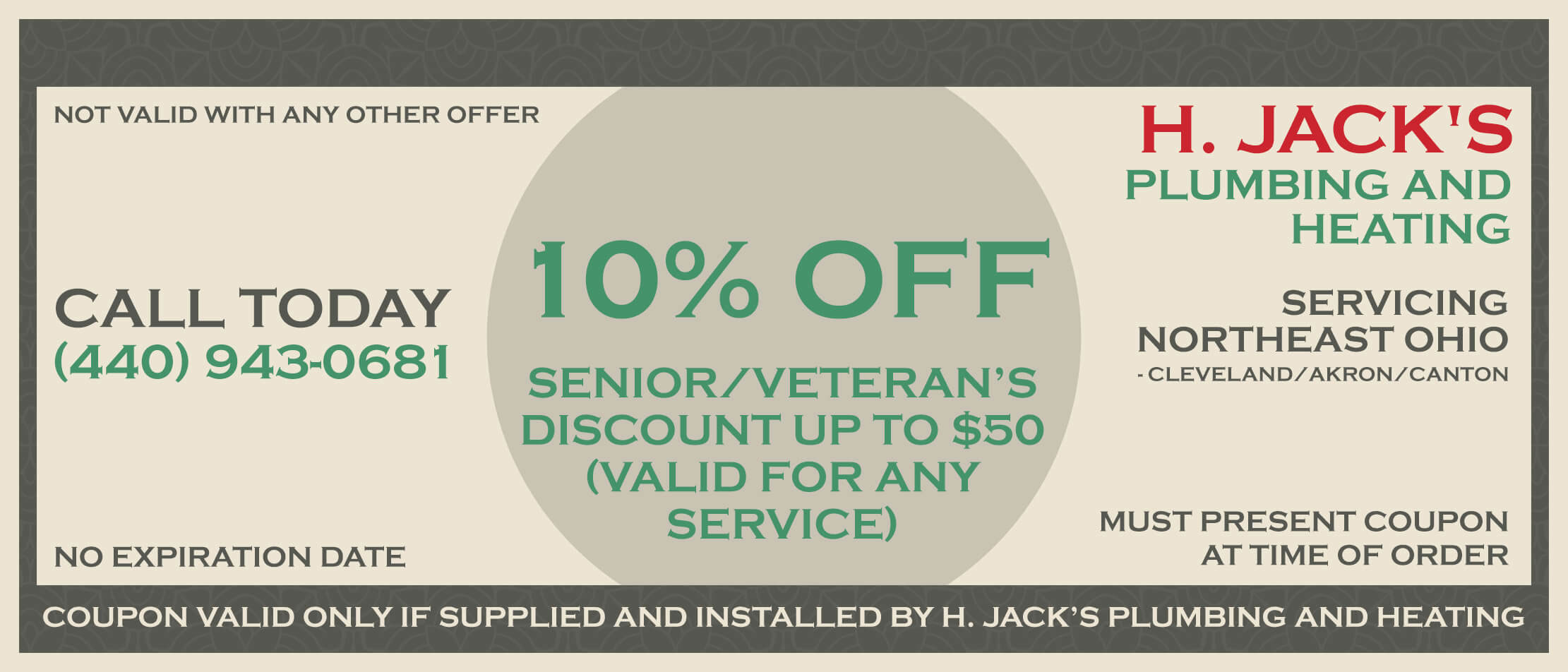 10% Off Senior and Veterans Discount